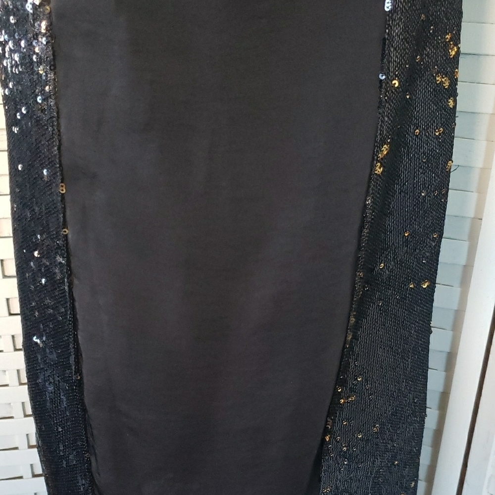 Semantiks Black Sequin And Gold Distress Sleeveless Dress Size 14 - Picture 5 of 9